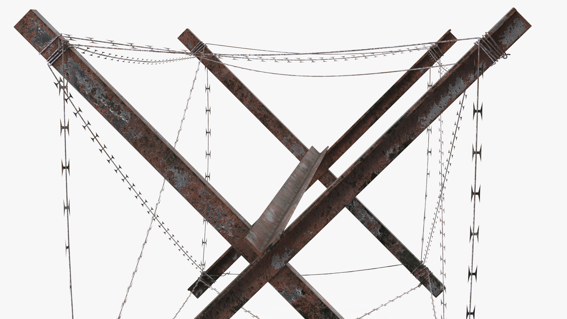 Knife Rest Razor Wire Obstacle Old 3D model