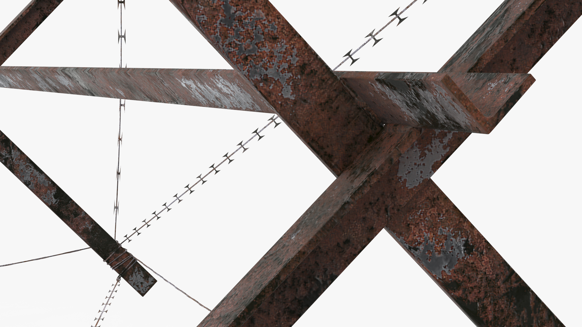 Knife Rest Razor Wire Obstacle Old 3D model