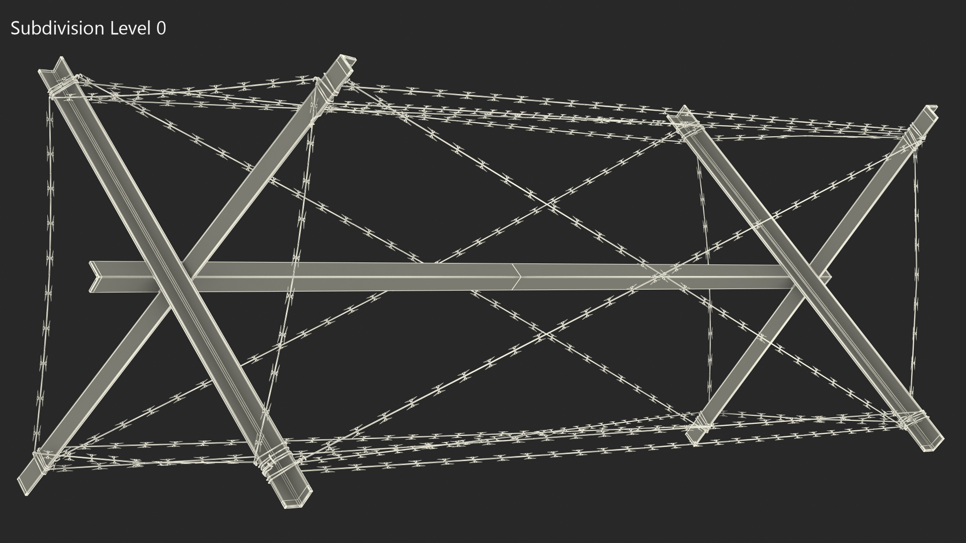 Knife Rest Razor Wire Obstacle Old 3D model