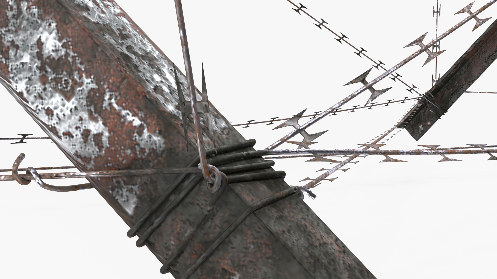 Knife Rest Razor Wire Obstacle Old 3D model