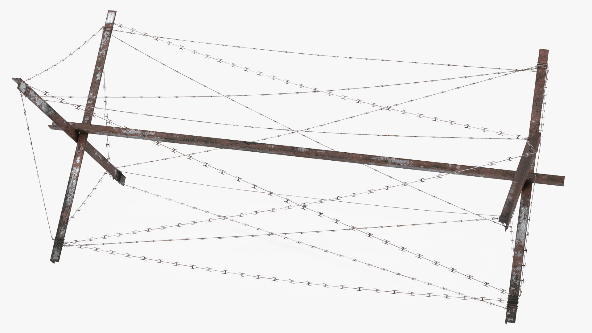 Knife Rest Razor Wire Obstacle Old 3D model