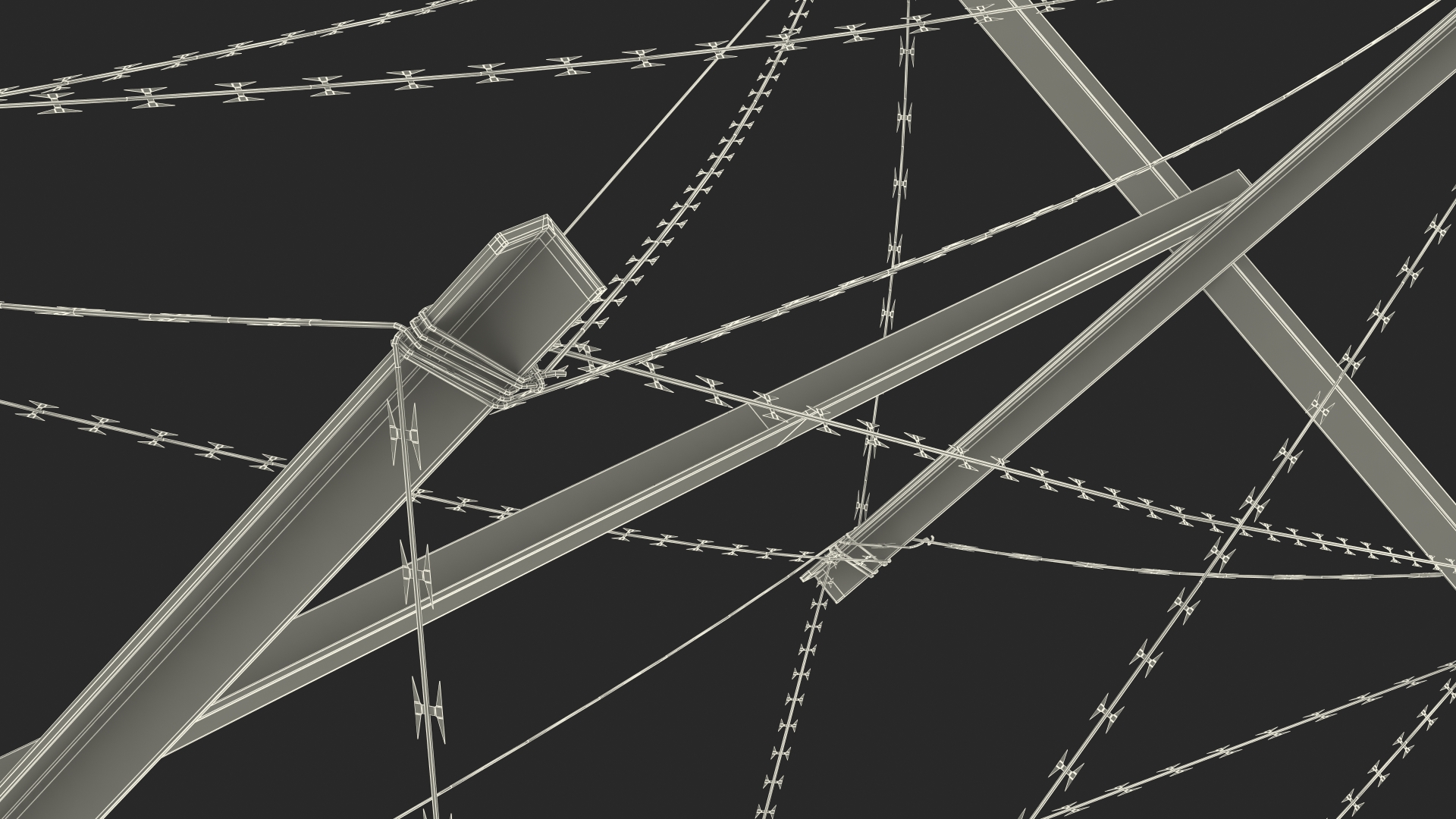 Knife Rest Razor Wire Obstacle Old 3D model