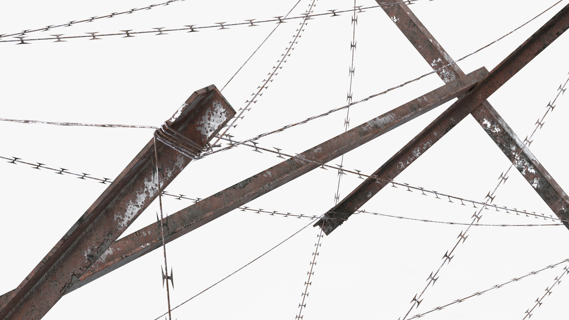 Knife Rest Razor Wire Obstacle Old 3D model