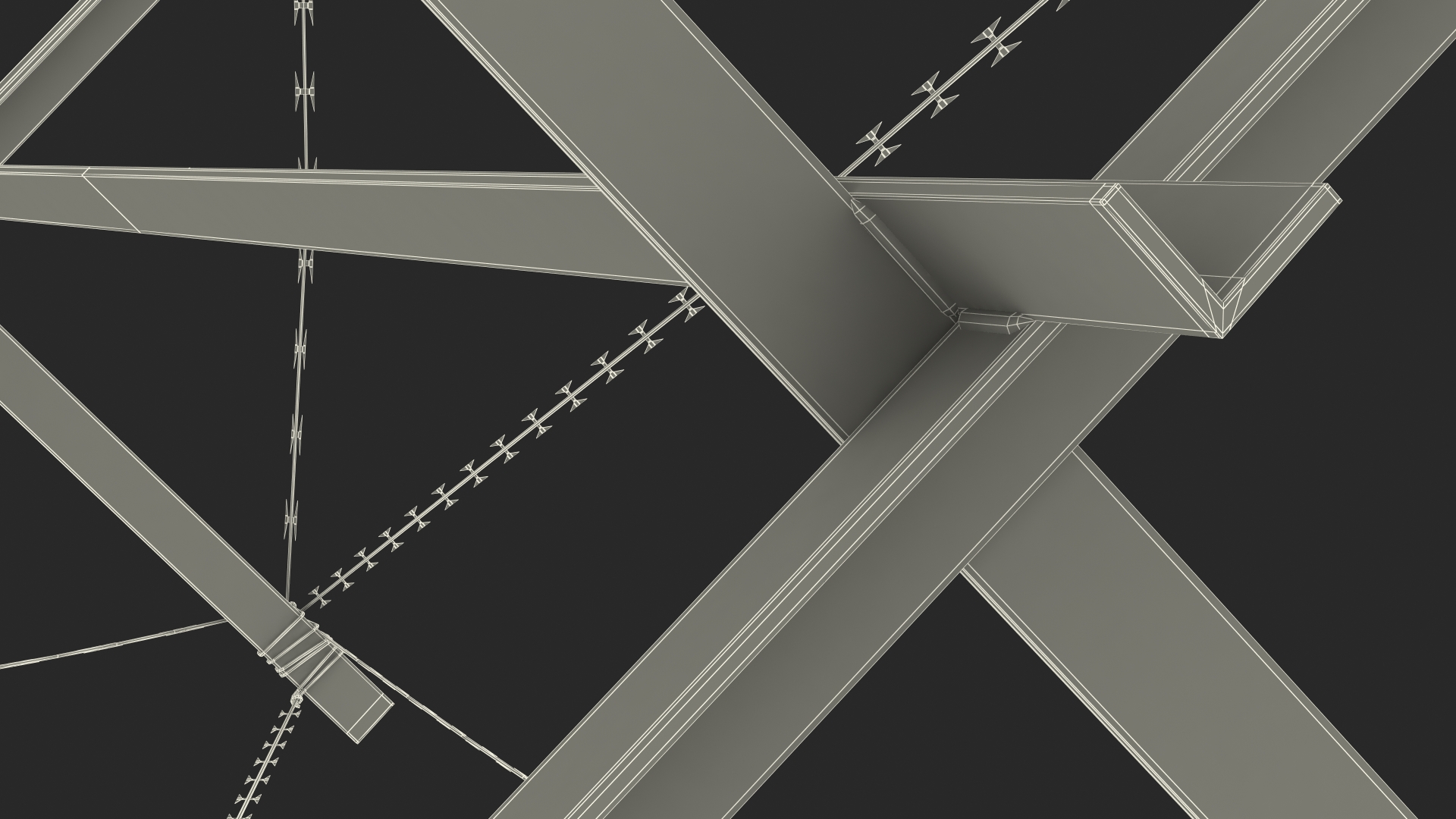 Knife Rest Razor Wire Obstacle Old 3D model