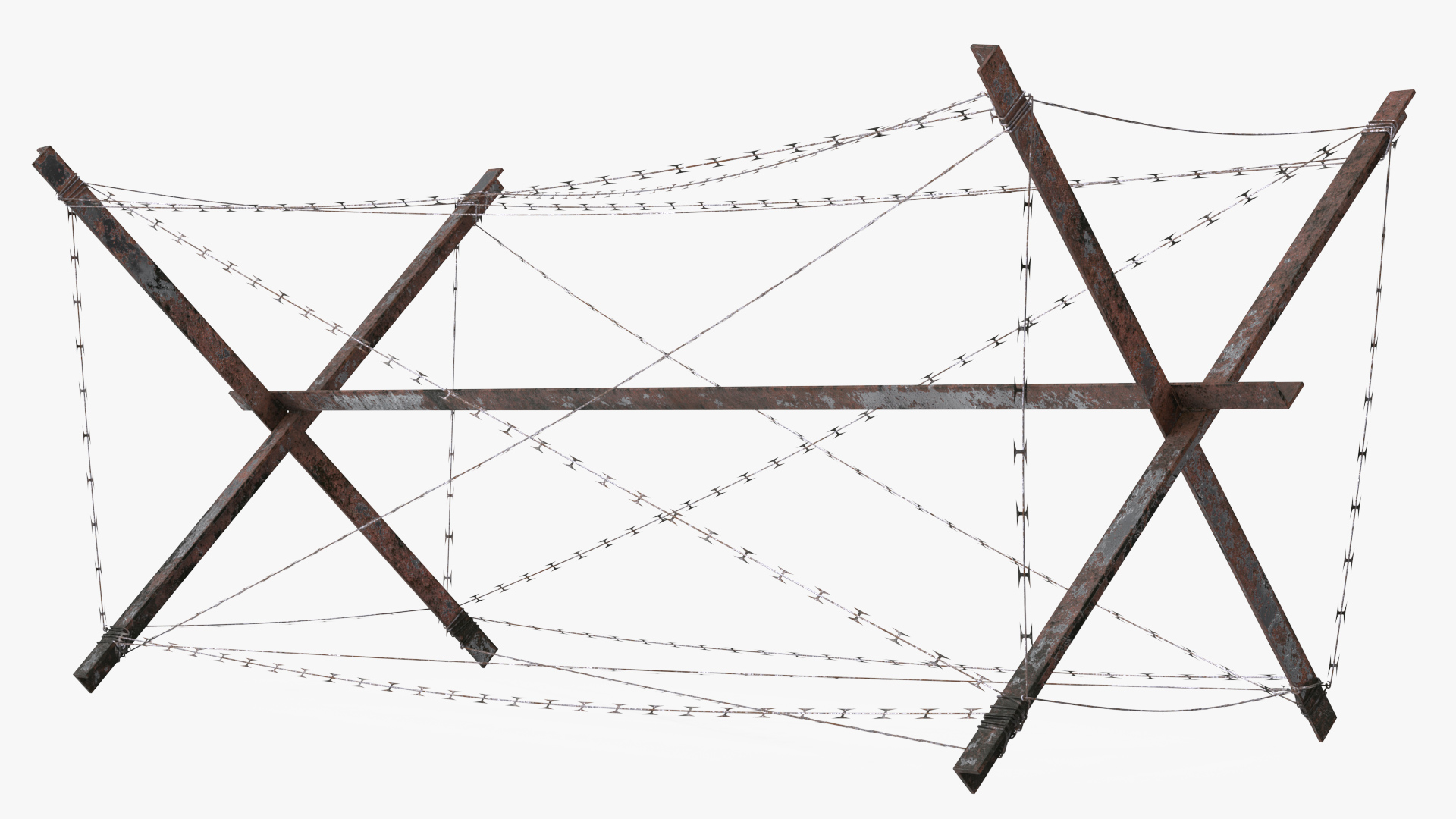 Knife Rest Razor Wire Obstacle Old 3D model