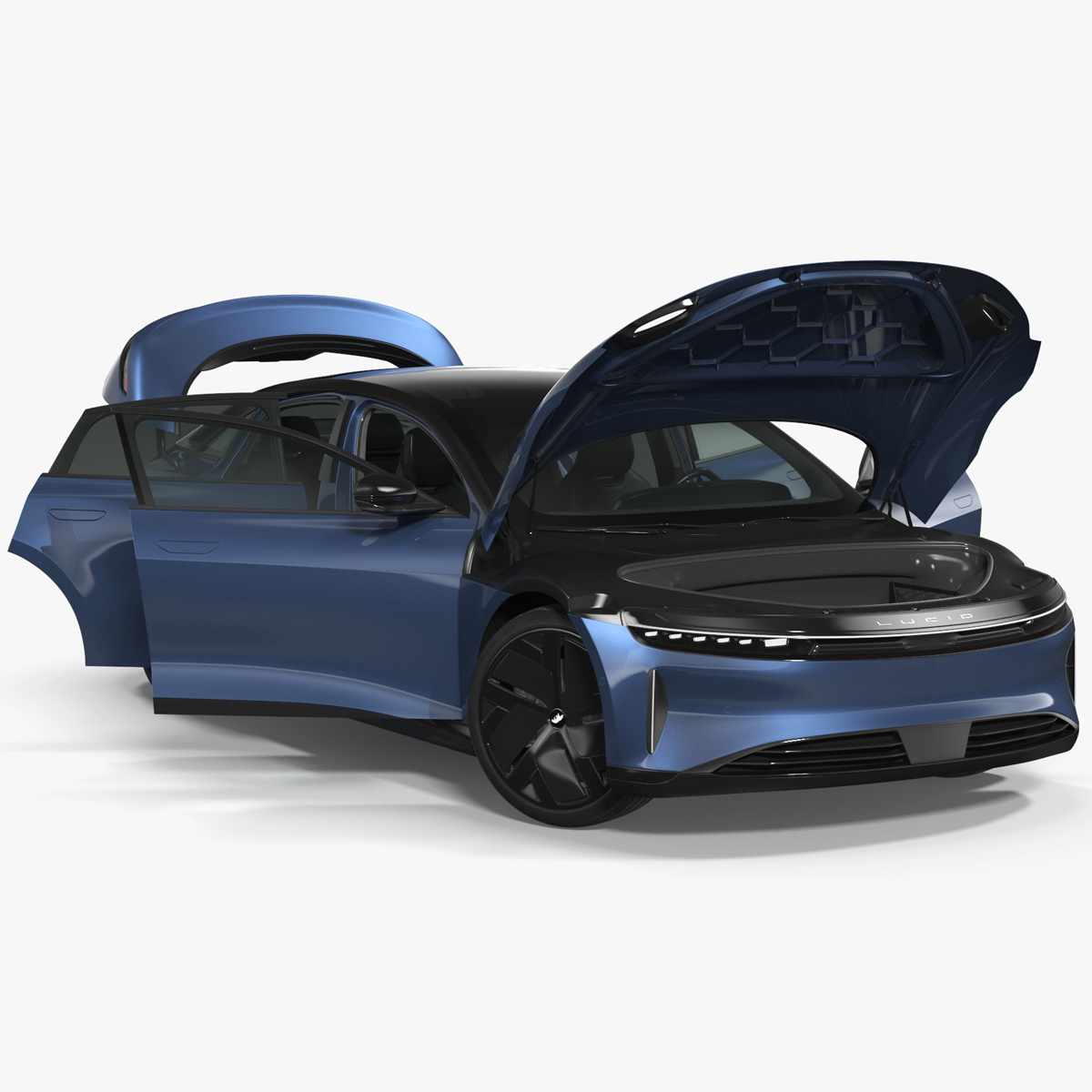 3D Lucid Air Electric Luxury Sedan Sapphire Rigged for Cinema 4D