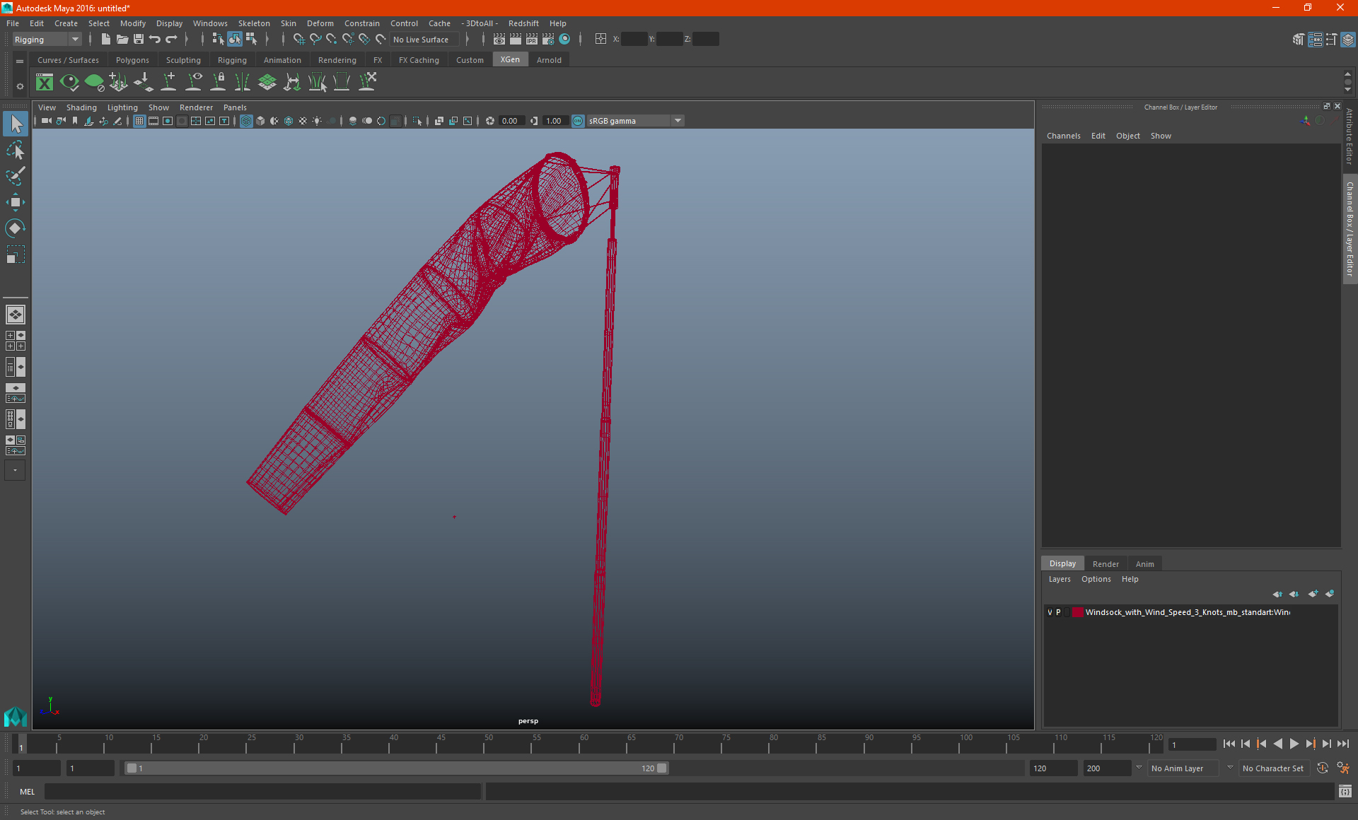 Windsock with Wind Speed 3 Knots 3D