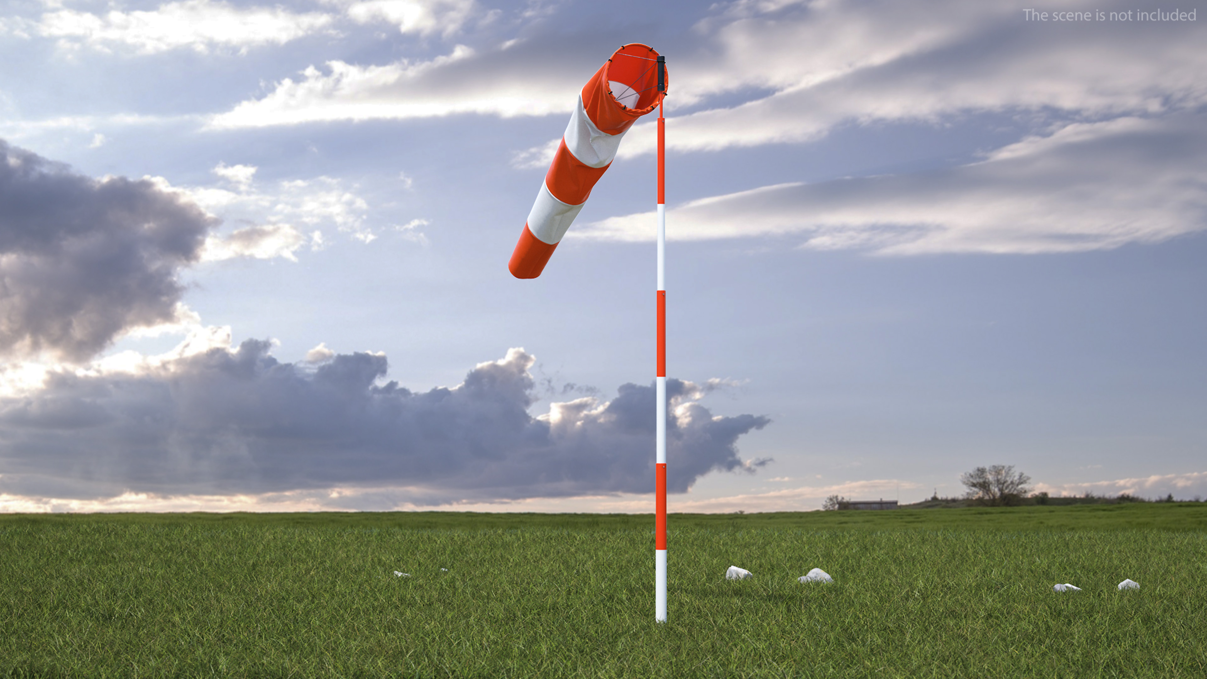 Windsock with Wind Speed 3 Knots 3D