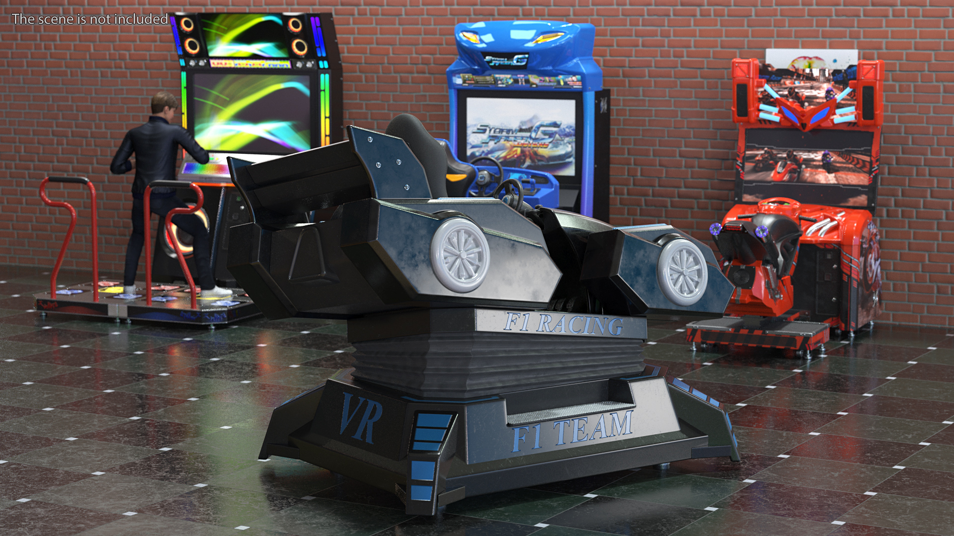 3D model VR Racing Game OFF Rigged