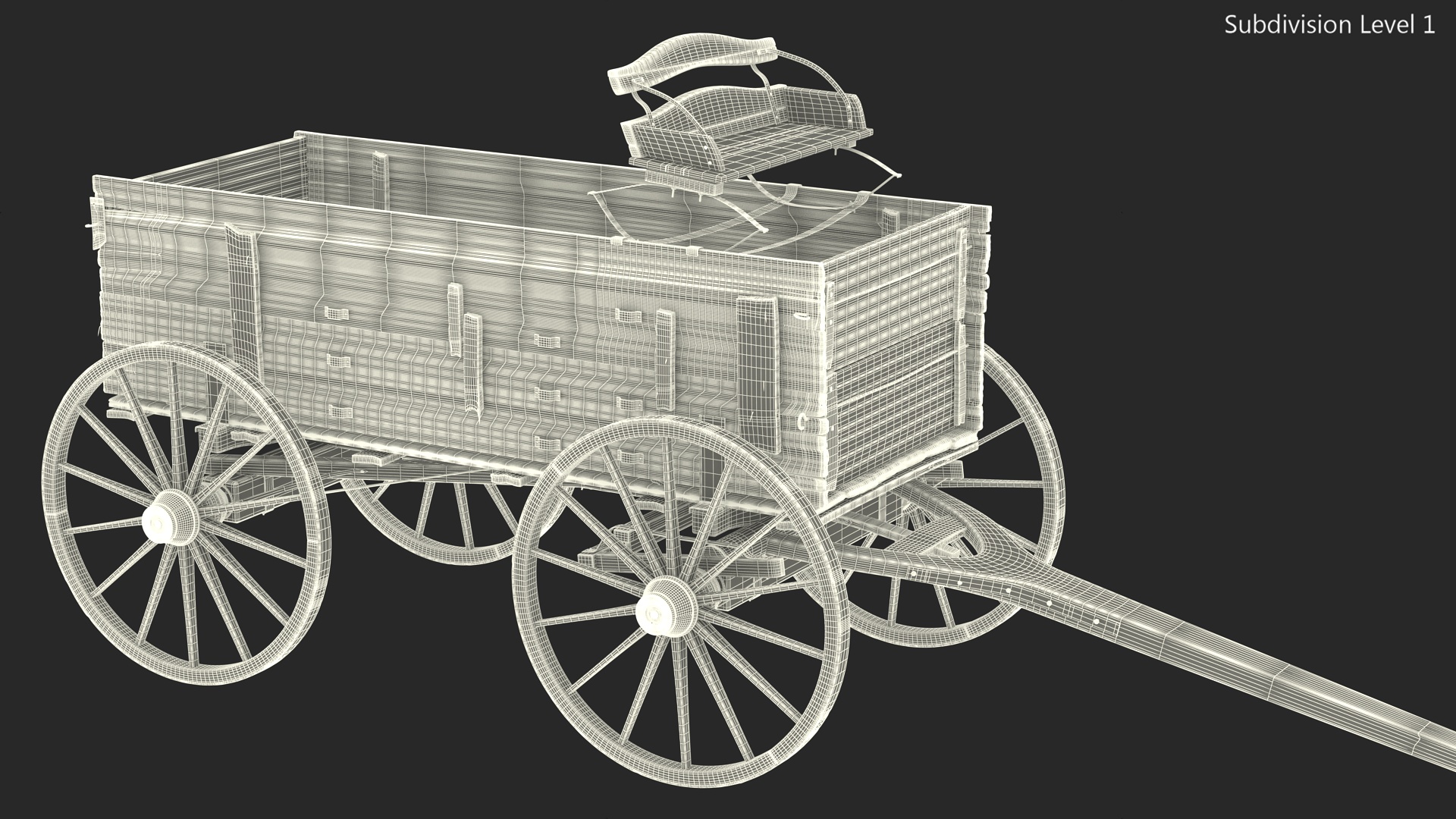 Old West Wagon 3D model