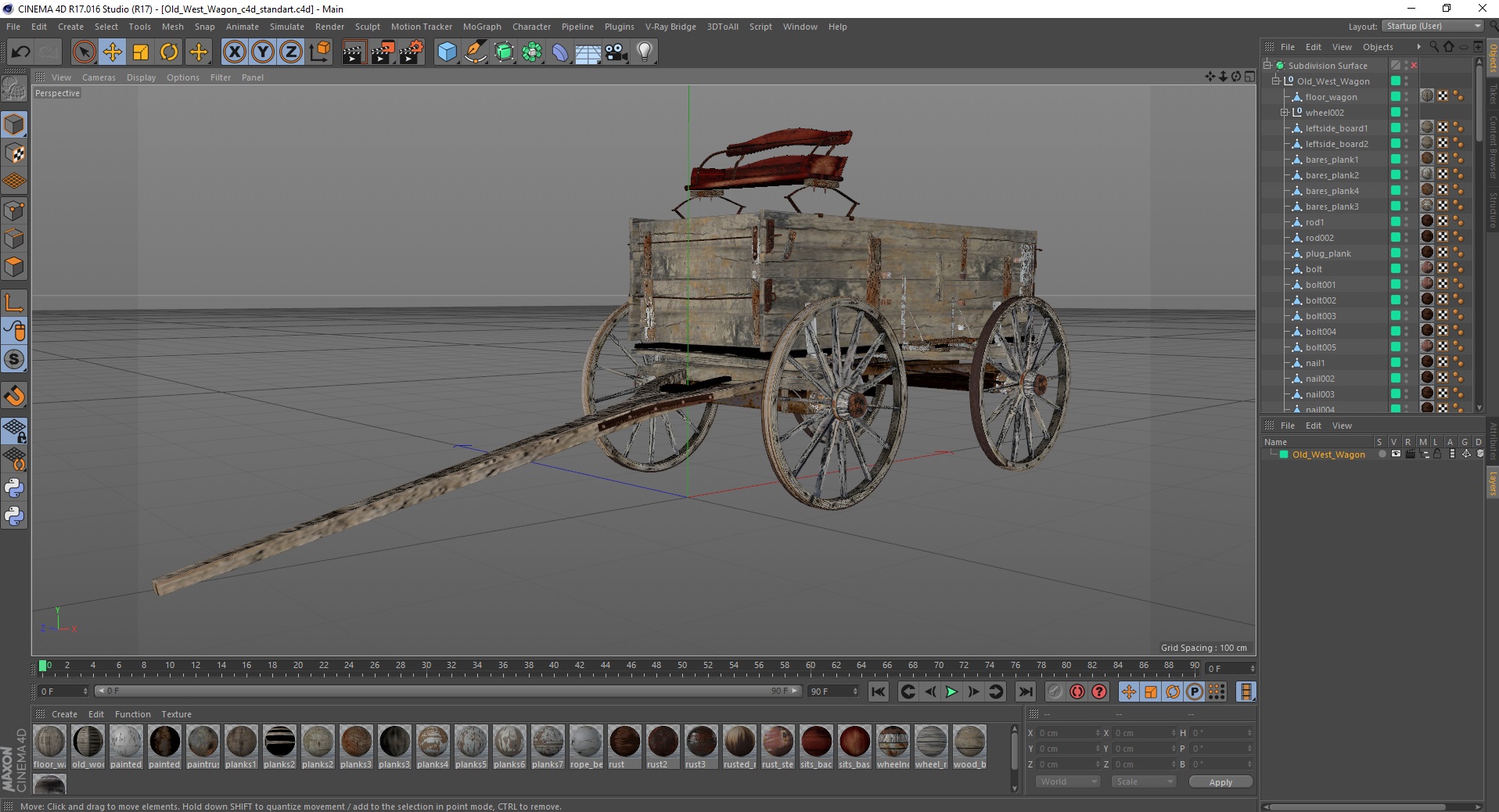 Old West Wagon 3D model