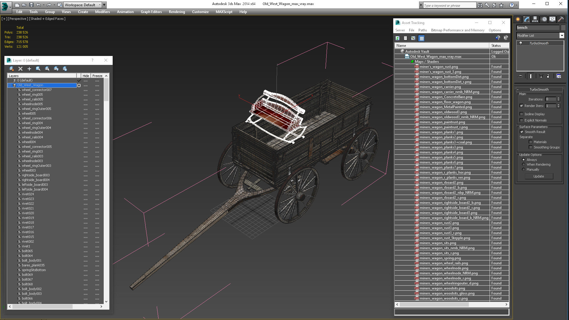 Old West Wagon 3D model