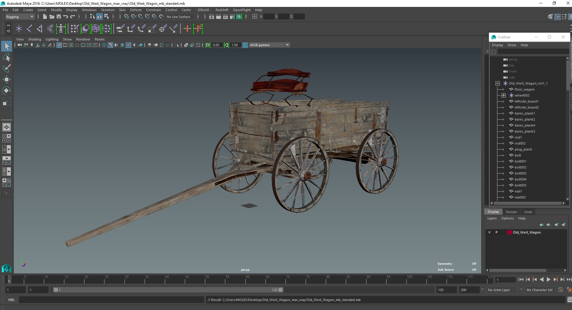 Old West Wagon 3D model