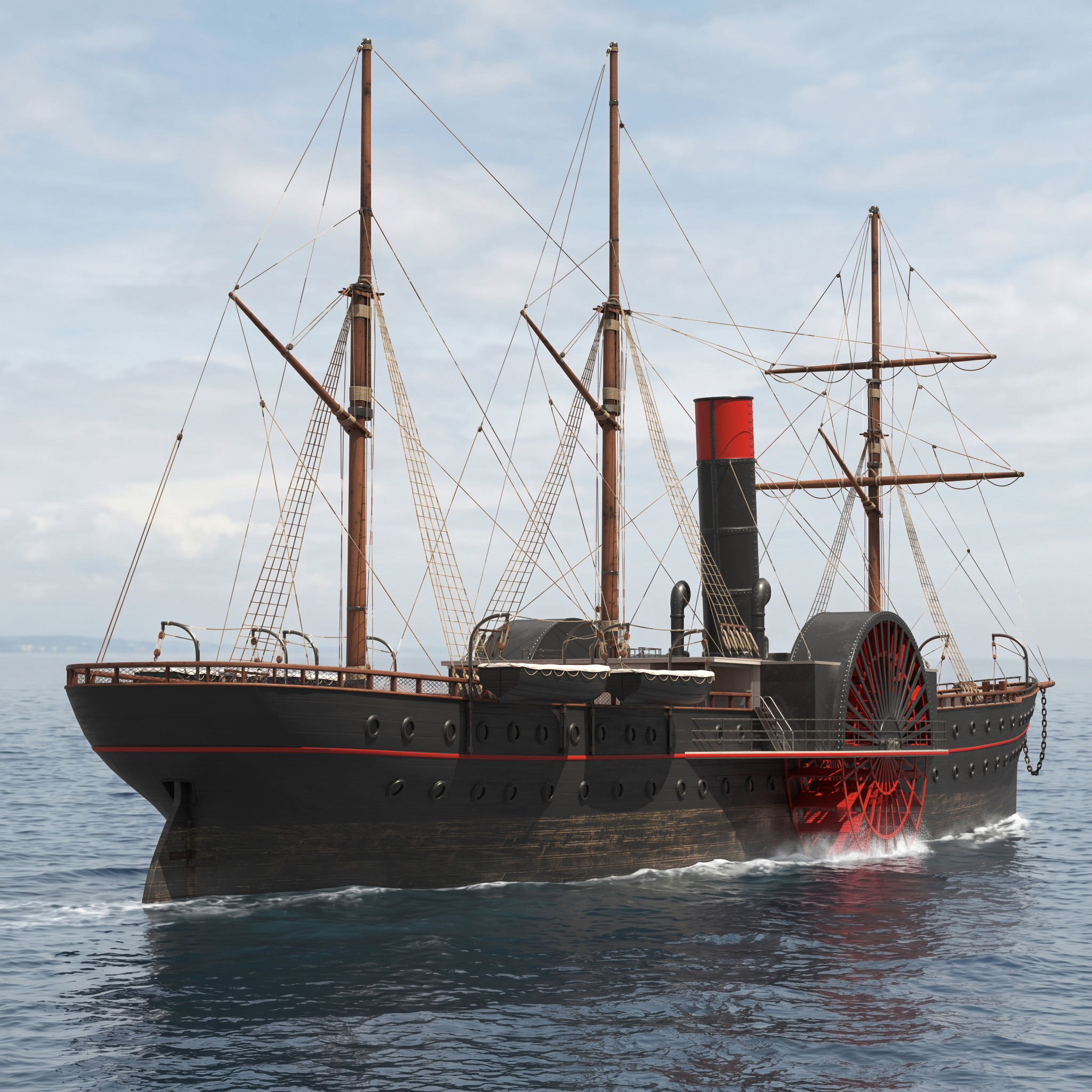 Mini Steam Ship Replica on Stand - Standard