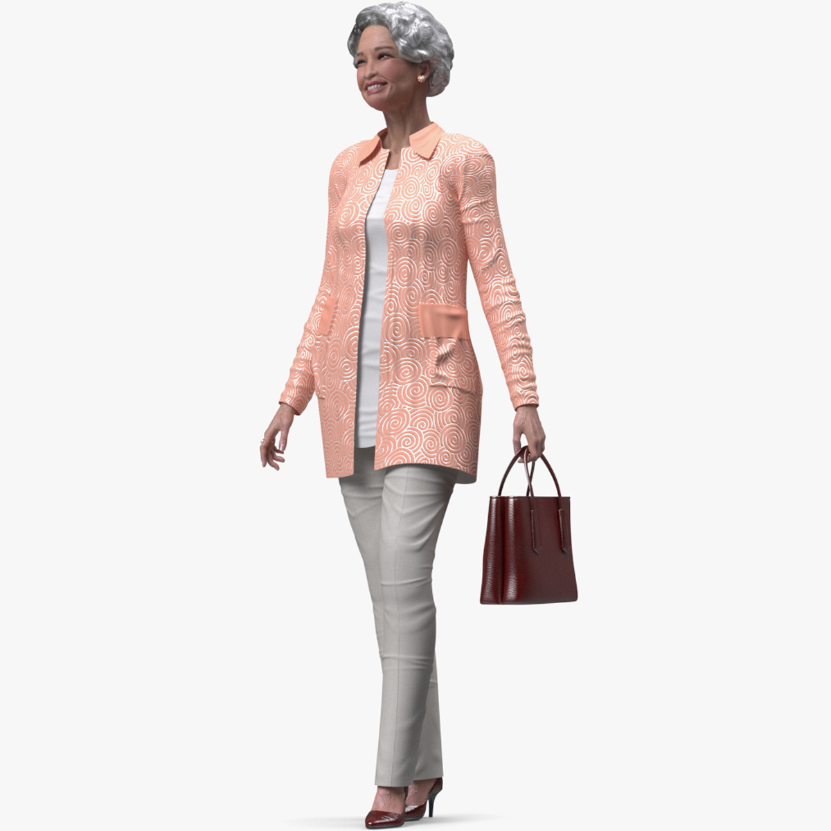 Asian Woman Everyday Style Rigged for Maya 3D
