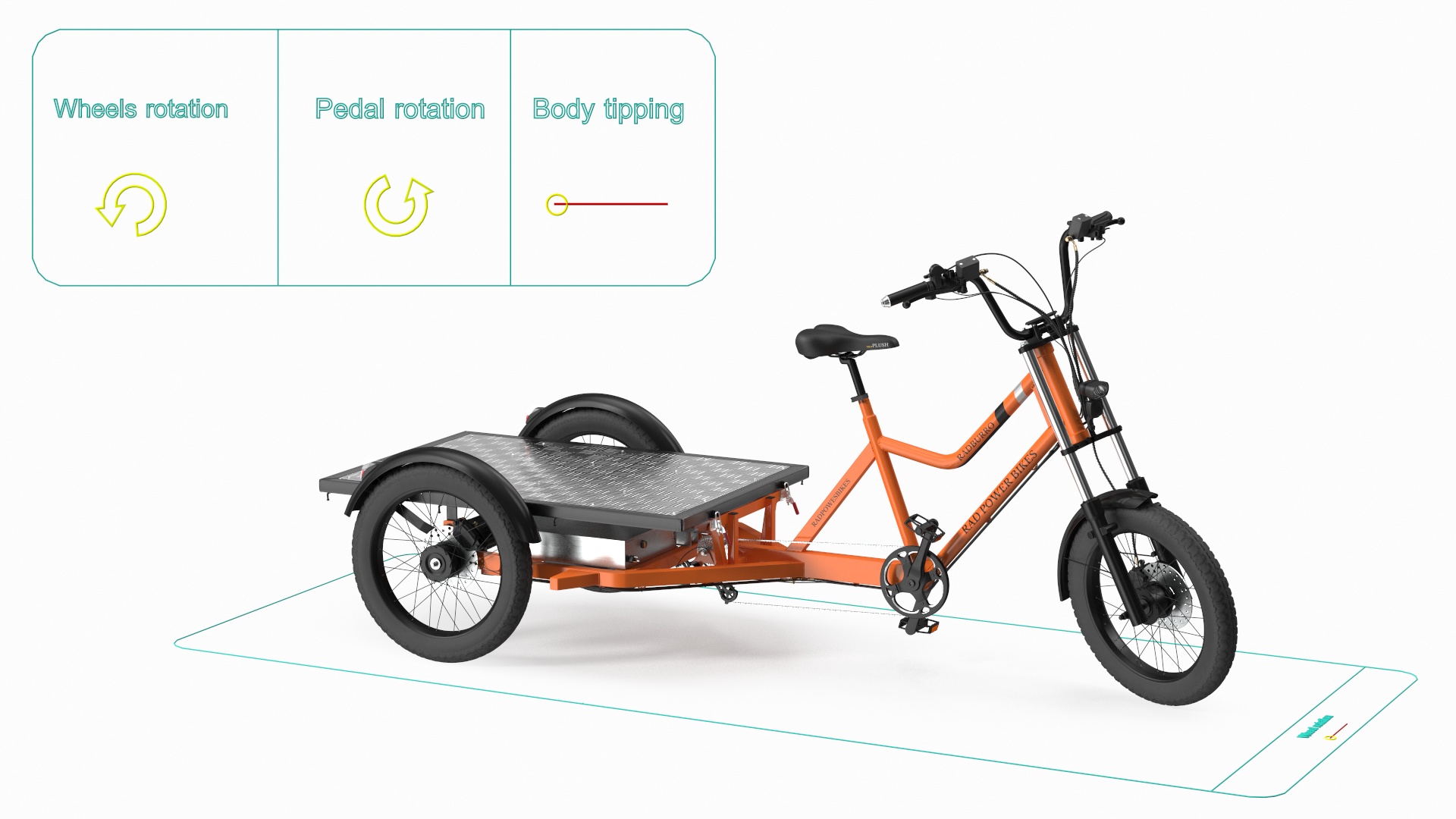 3D Rad Power Bike RadBurro with Flatbed Rigged model