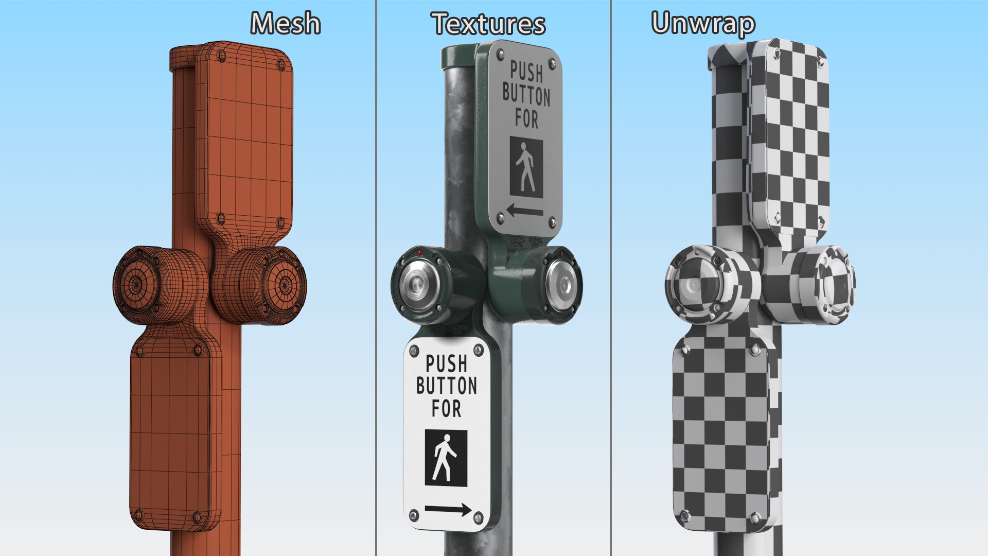 3D Crosswalk Button