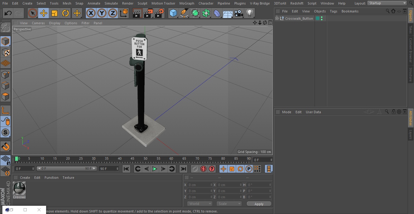 3D Crosswalk Button