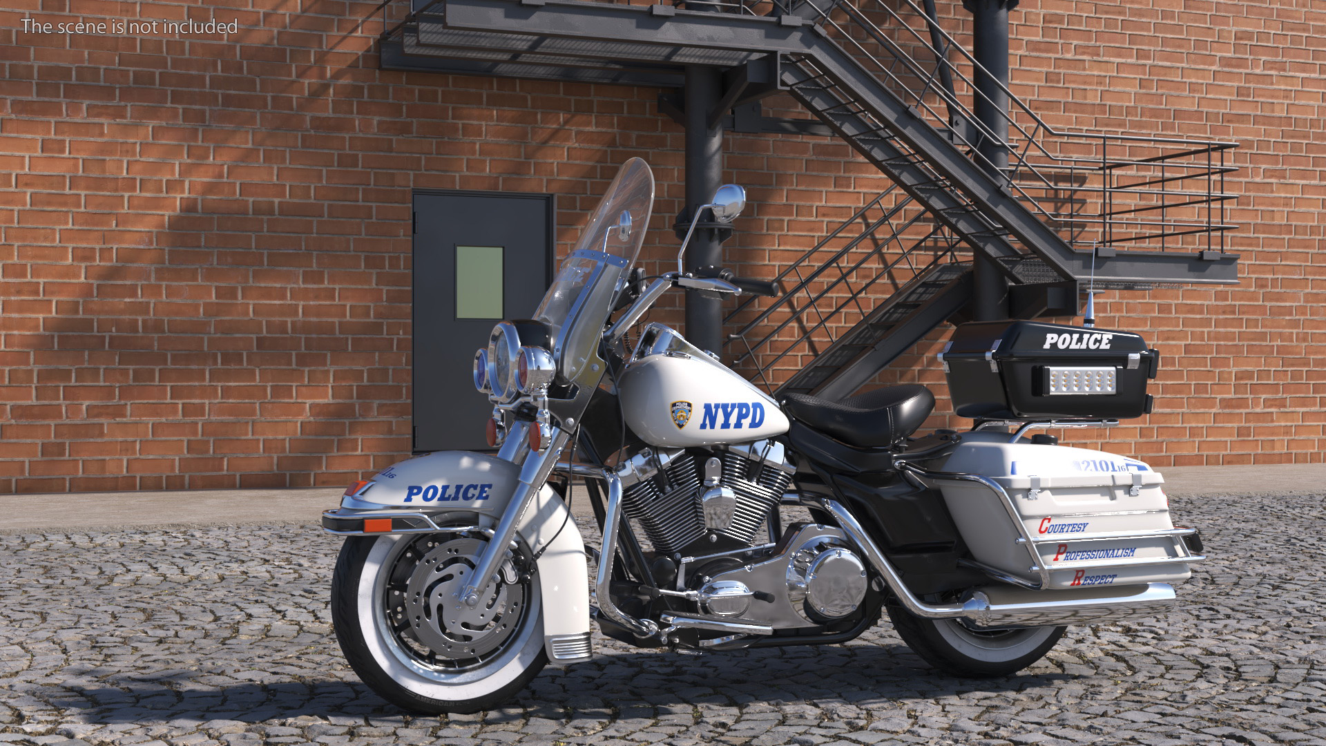 3D model US NYPD Motorcycle Road King Rigged