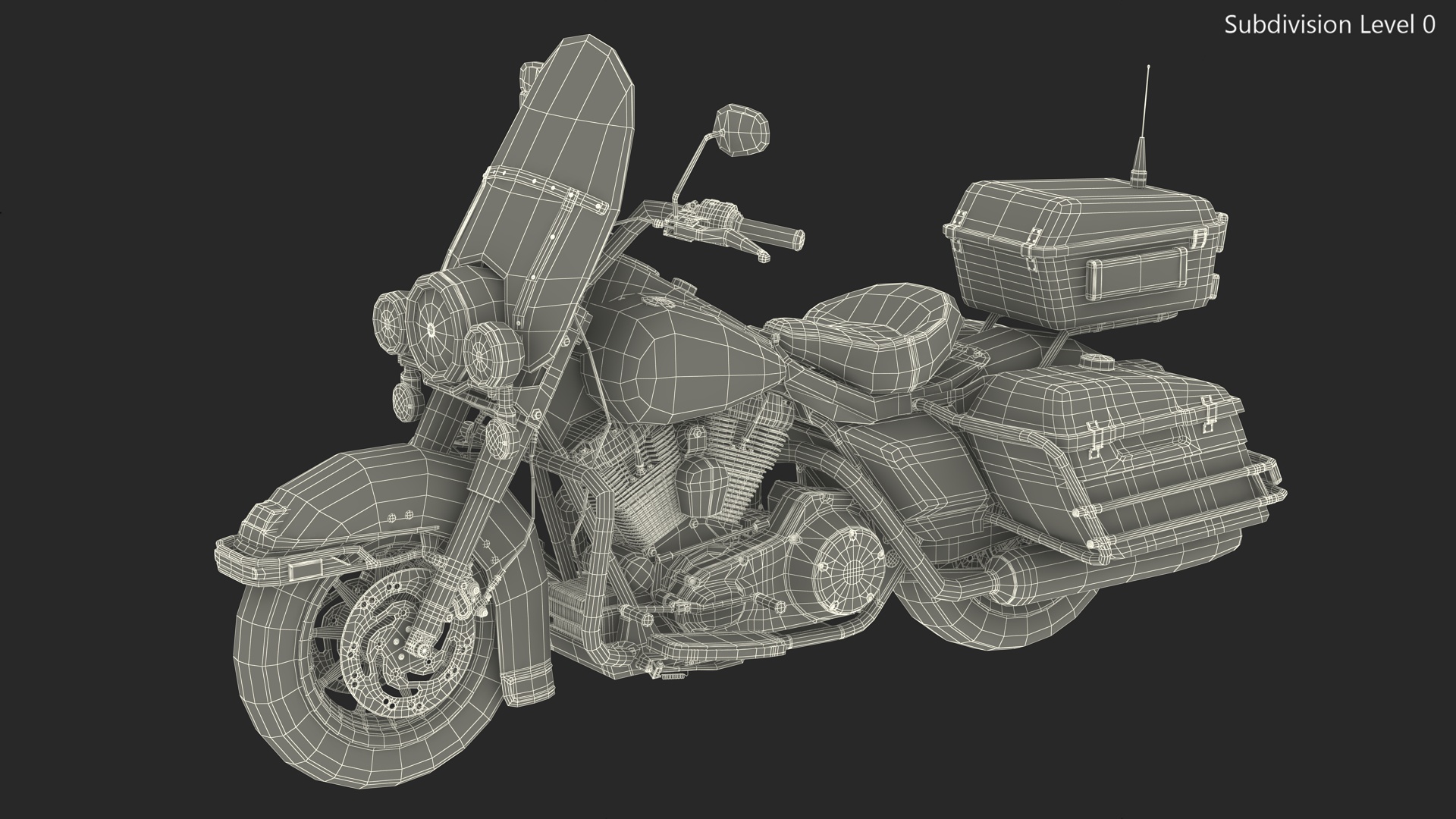 3D model US NYPD Motorcycle Road King Rigged