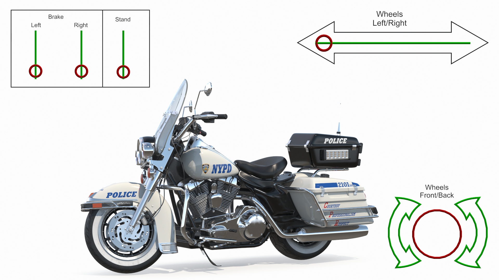 3D model US NYPD Motorcycle Road King Rigged