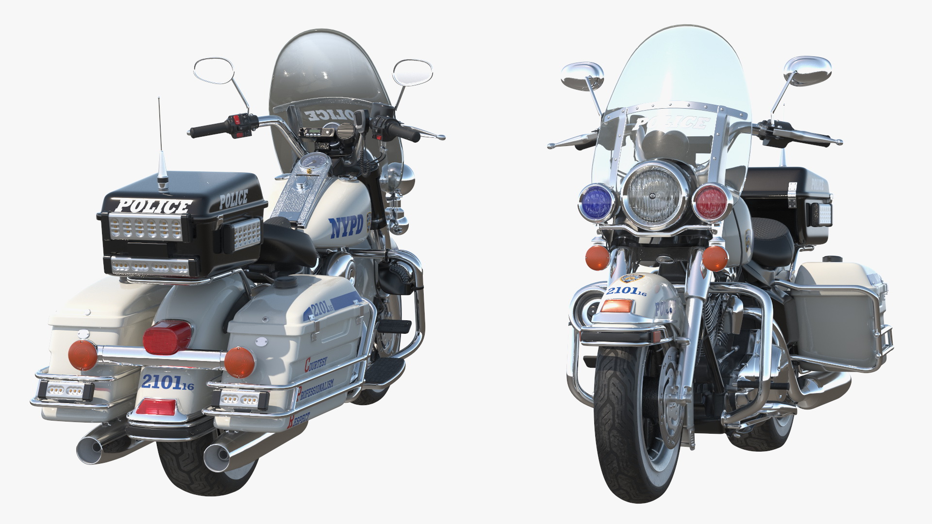 3D model US NYPD Motorcycle Road King Rigged