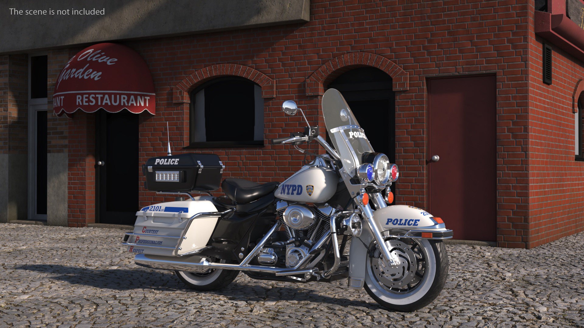 3D model US NYPD Motorcycle Road King Rigged