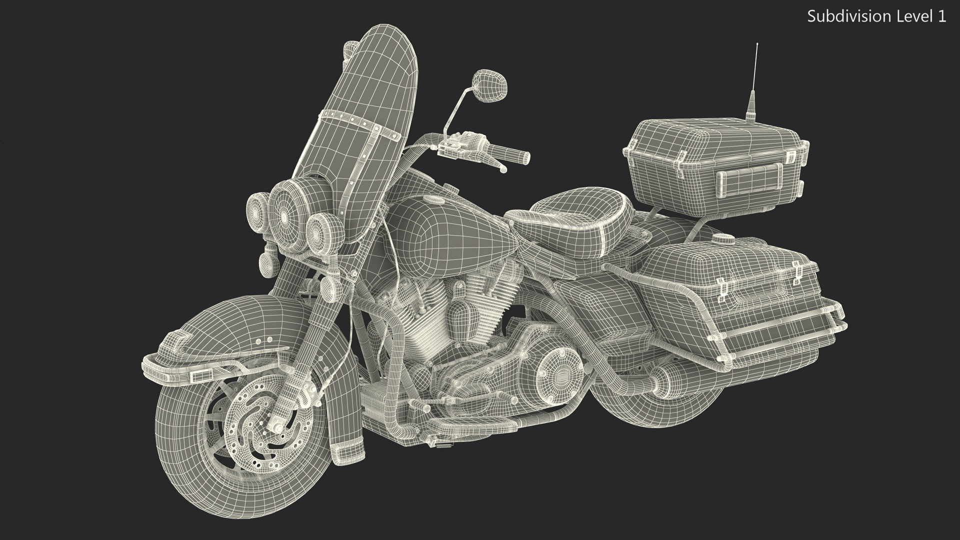 3D model US NYPD Motorcycle Road King Rigged