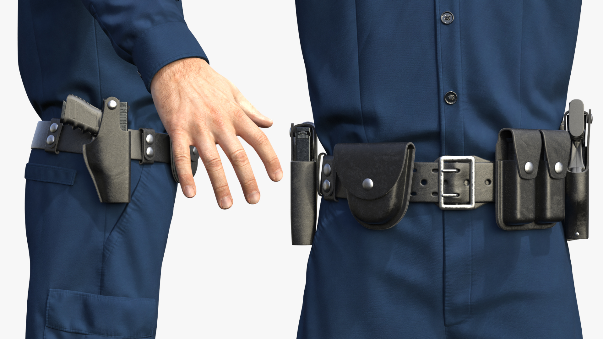 3D model NYPD Police Officer T-Pose Fur