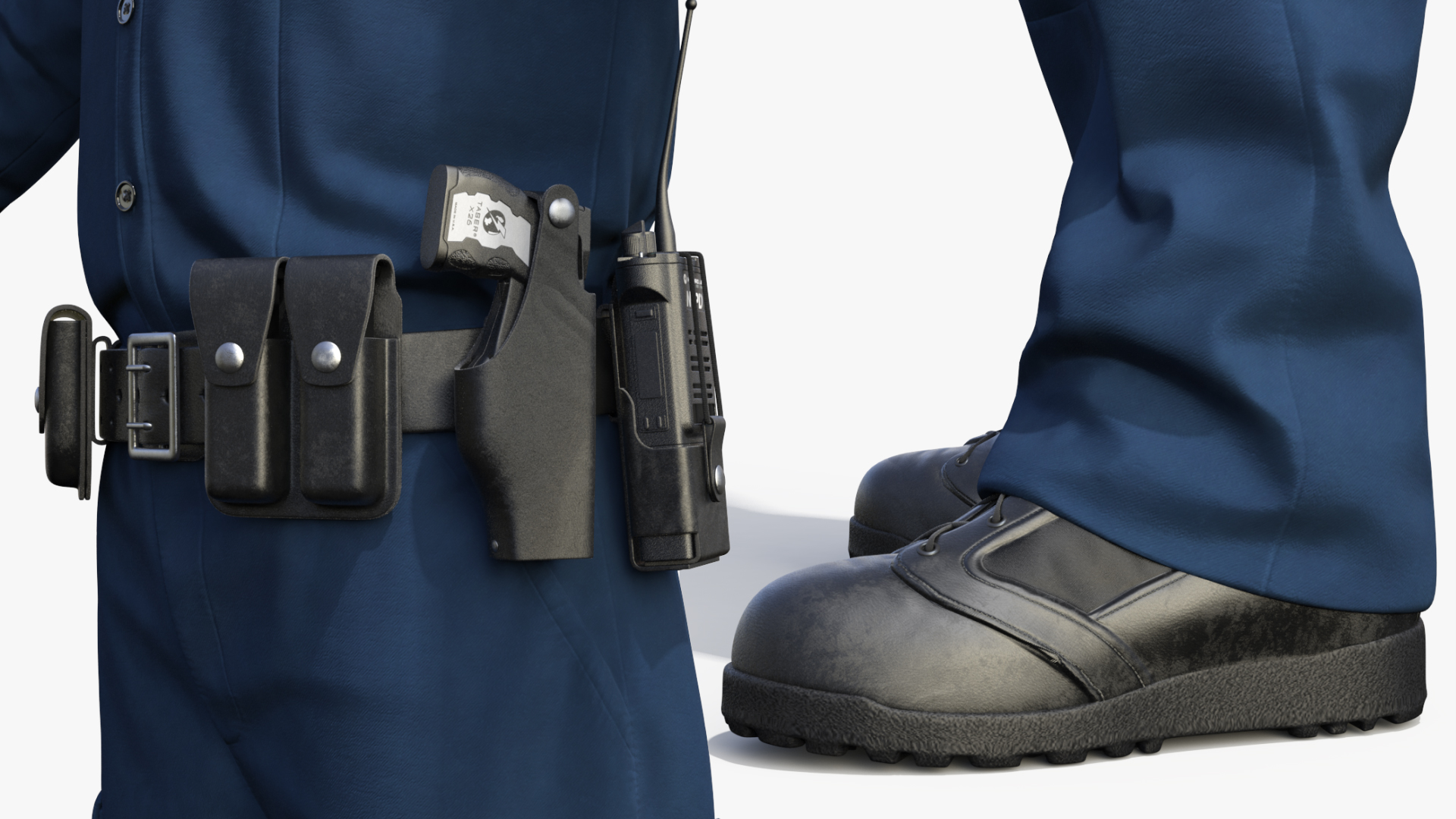 3D model NYPD Police Officer T-Pose Fur