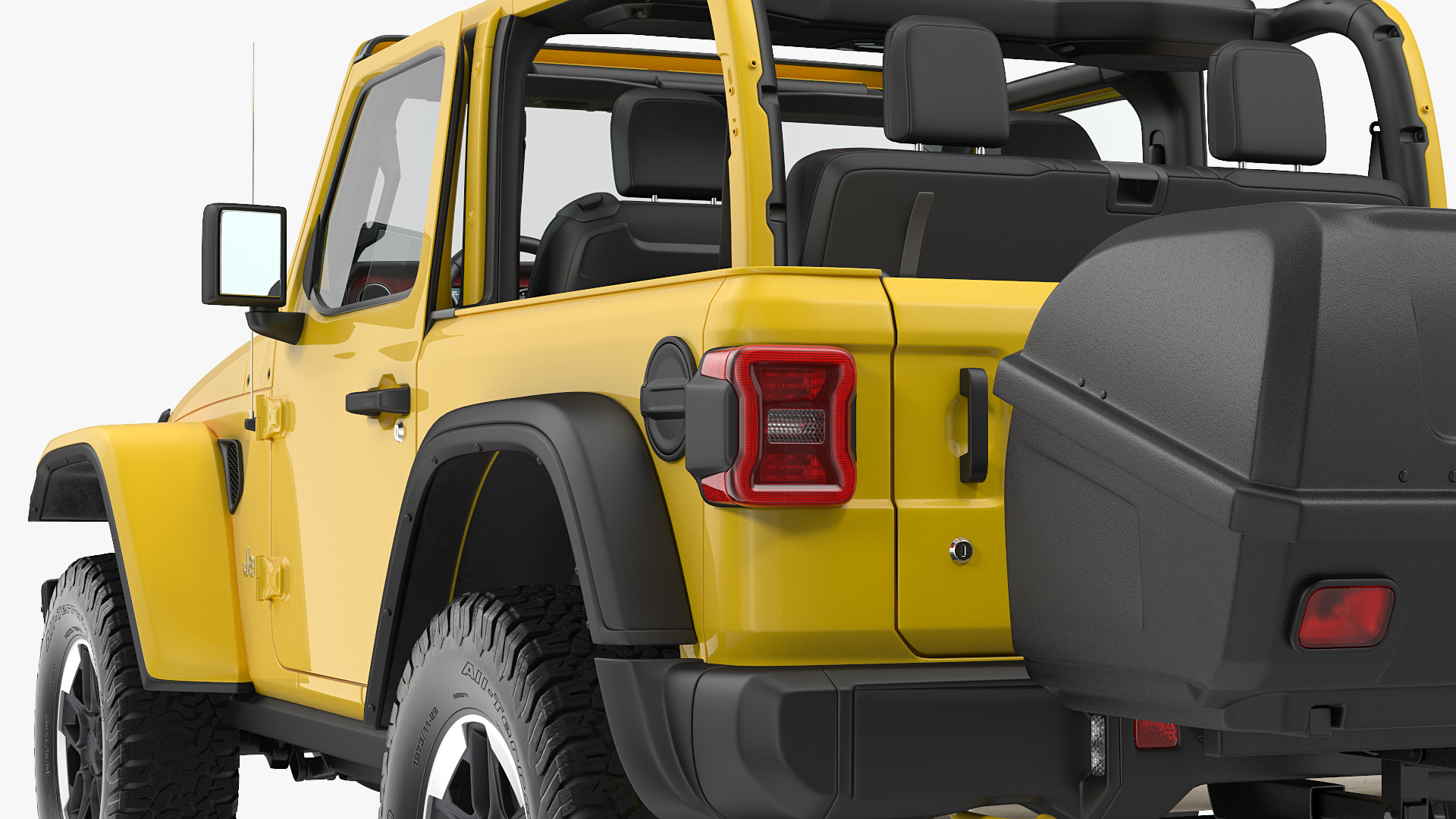 Jeep Wrangler with Thule Transporter Combi Rigged 3D model
