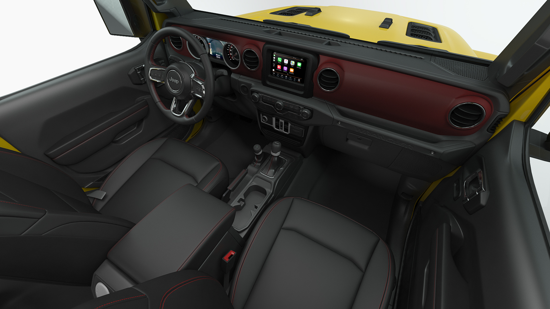 Jeep Wrangler with Thule Transporter Combi Rigged 3D model