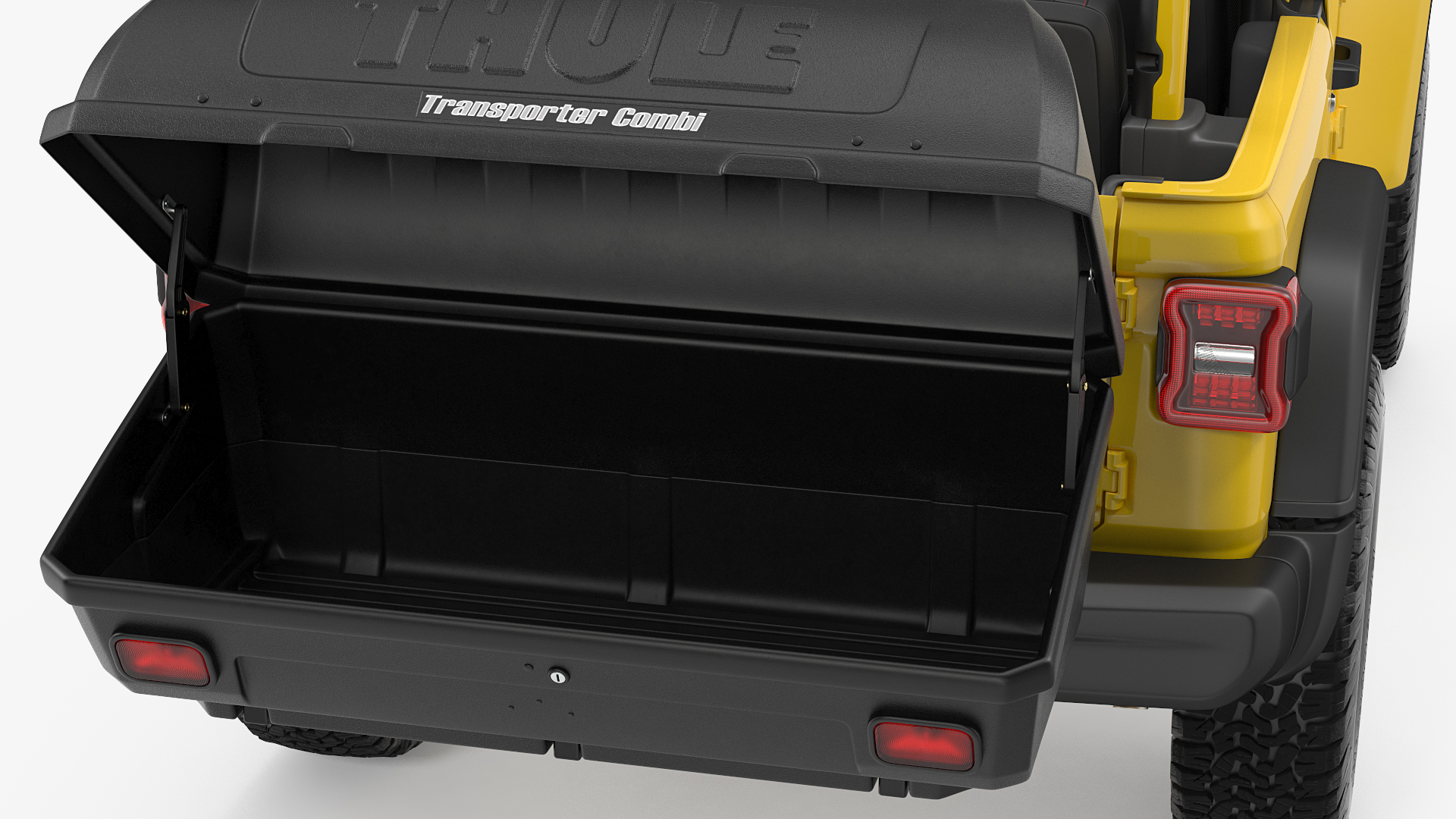 Jeep Wrangler with Thule Transporter Combi Rigged 3D model