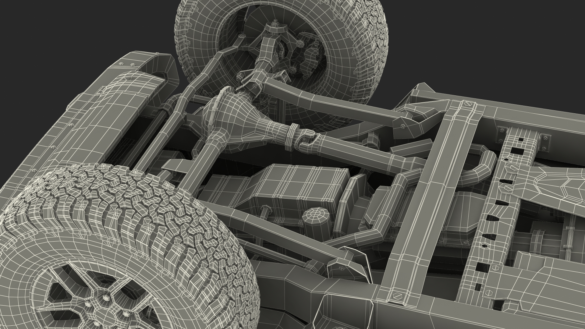Jeep Wrangler with Thule Transporter Combi Rigged 3D model