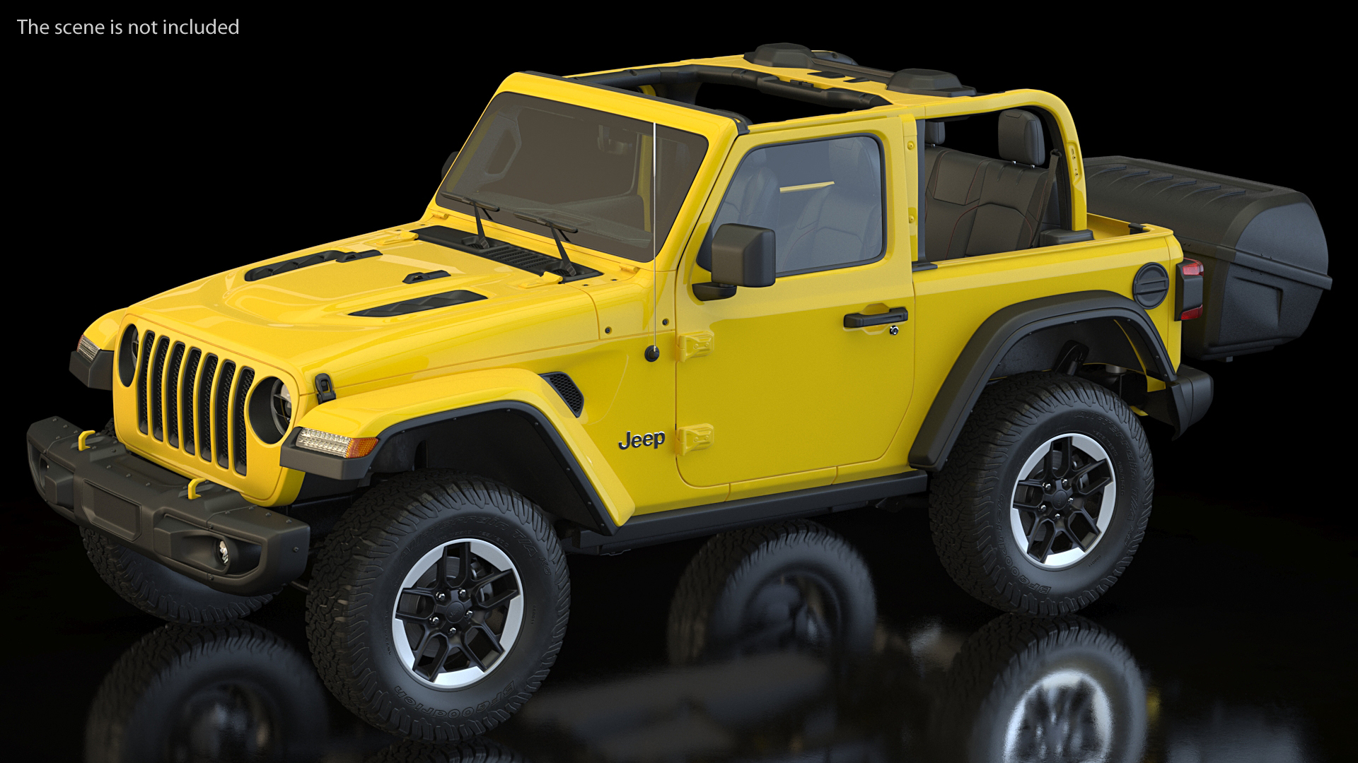 Jeep Wrangler with Thule Transporter Combi Rigged 3D model