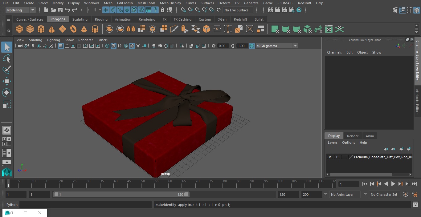 3D model Premium Chocolate Gift Box Red