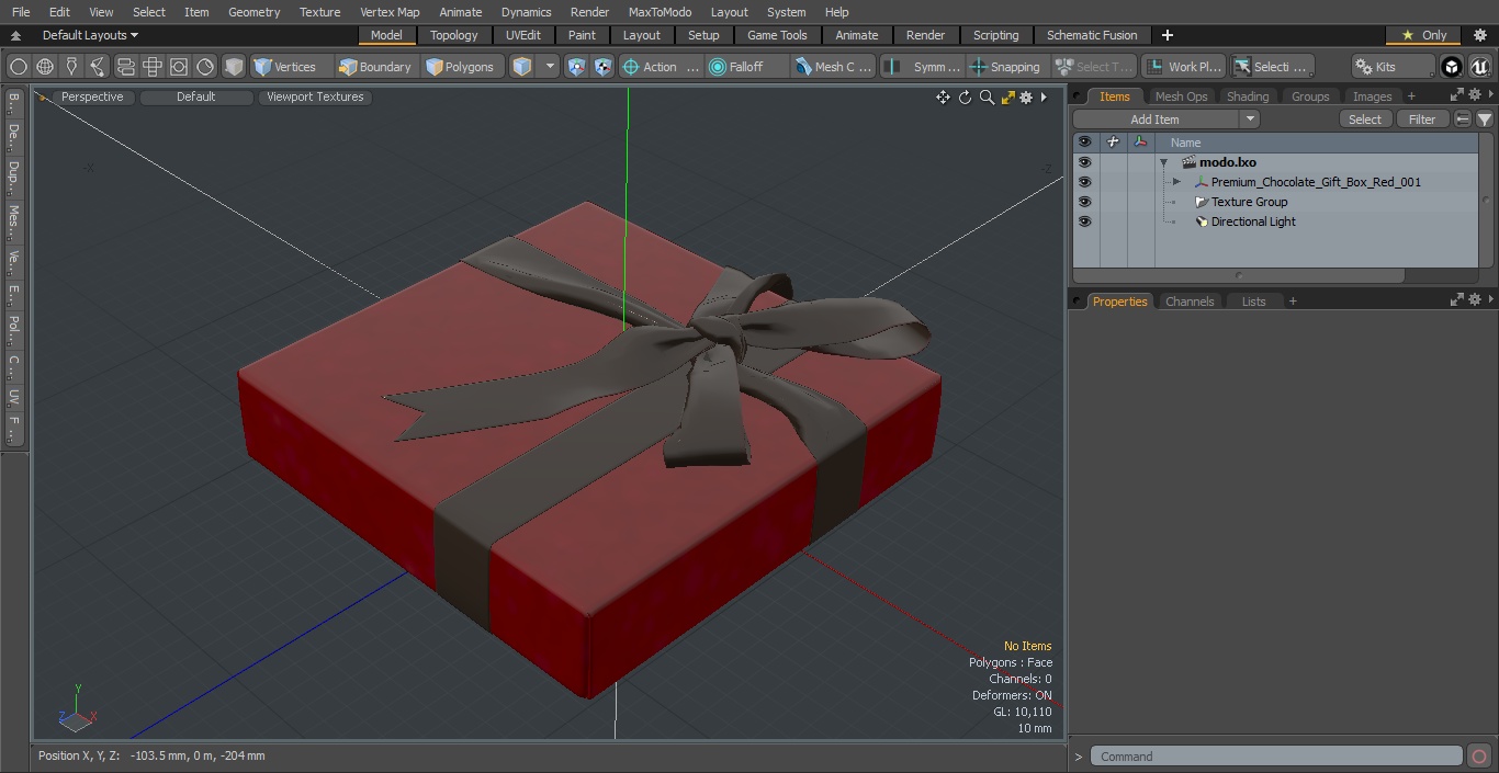 3D model Premium Chocolate Gift Box Red