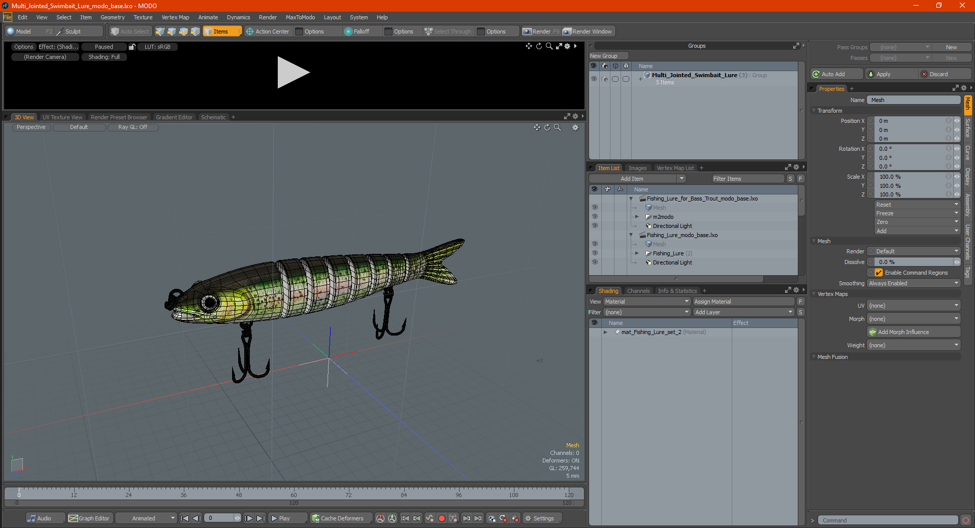 Multi Jointed Swimbait Lure 3D