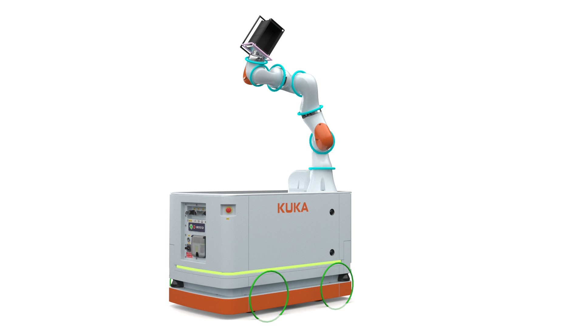 3D model Mobile Robot KUKA KMR Iiwa with Special Box Rigged