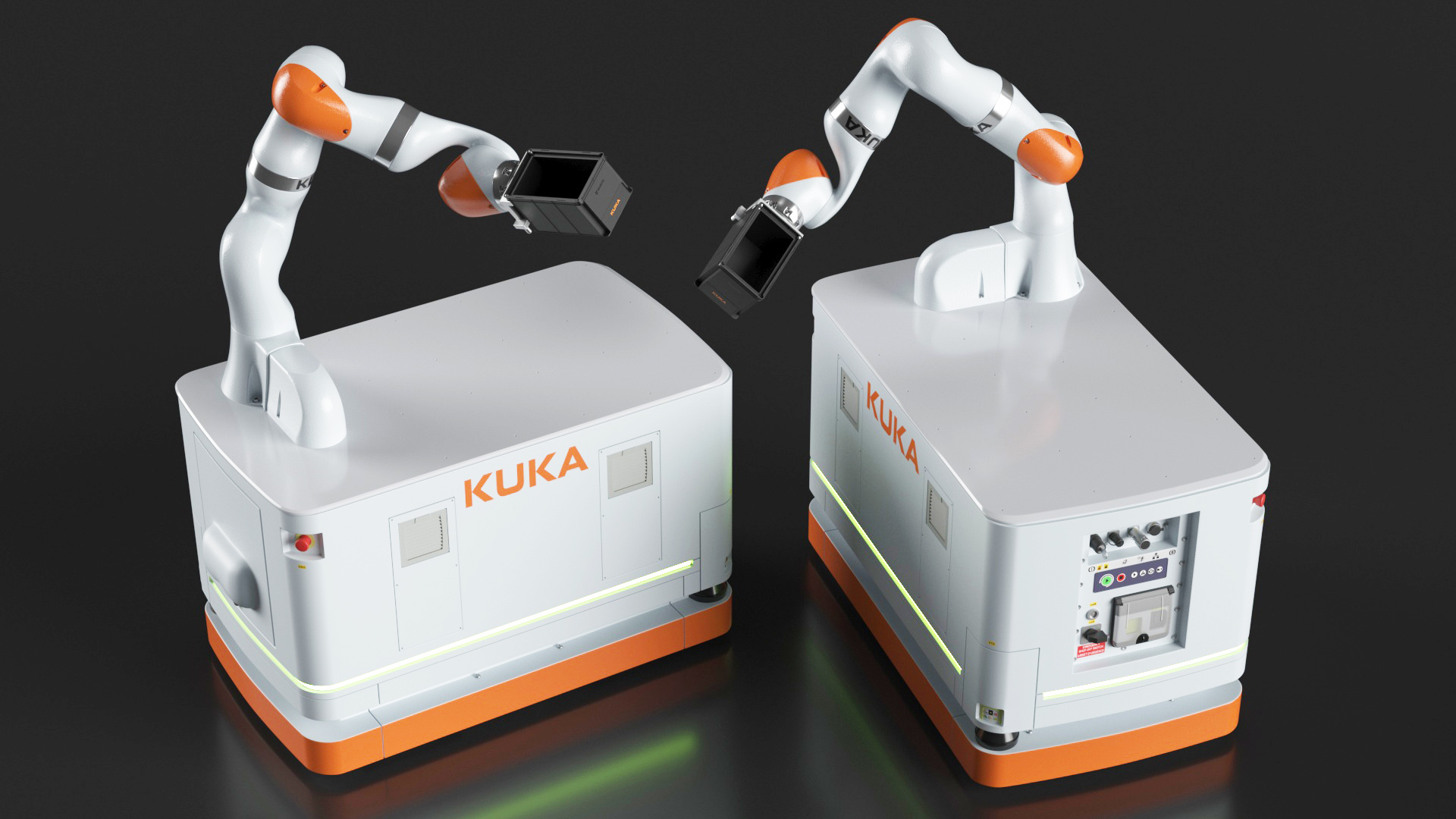 3D model Mobile Robot KUKA KMR Iiwa with Special Box Rigged