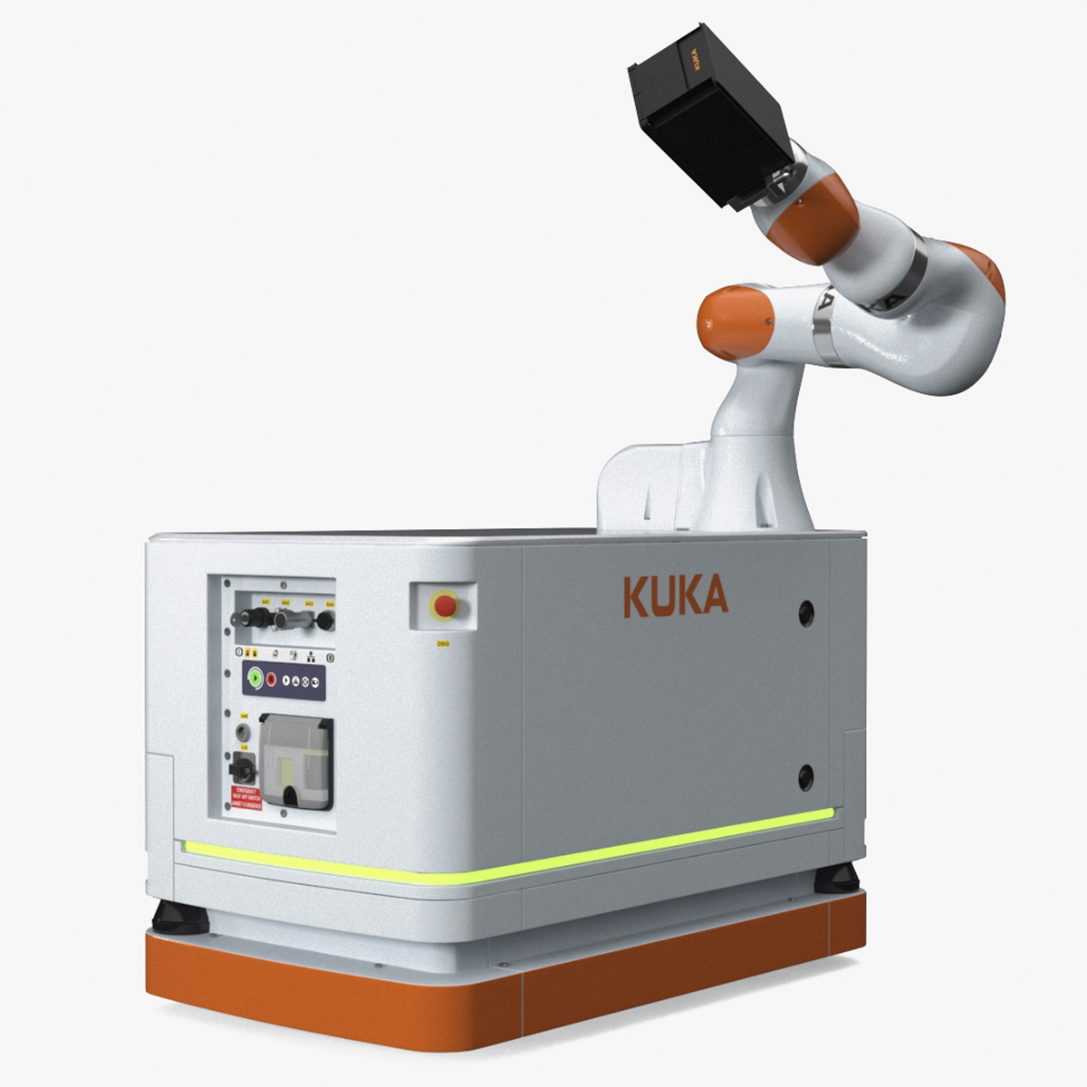 3D model Mobile Robot KUKA KMR Iiwa with Special Box Rigged