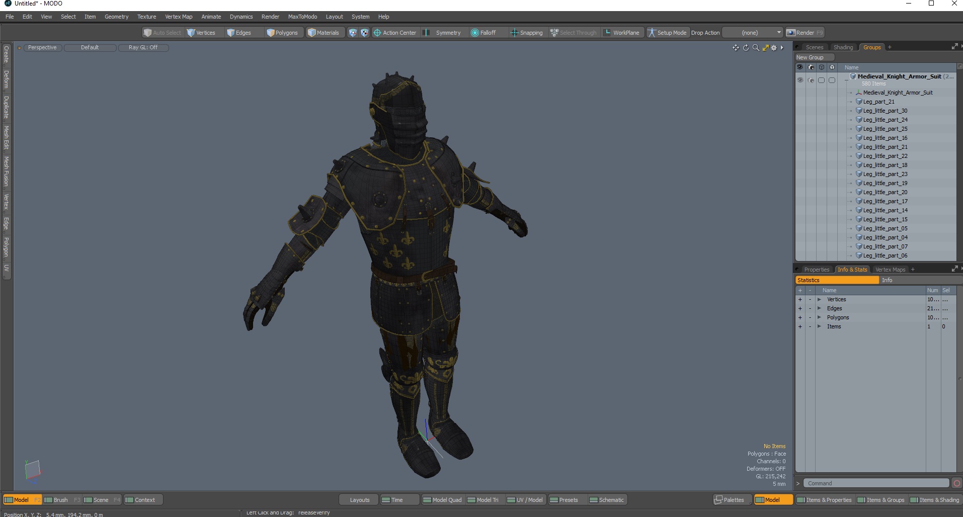 3D Medieval Knight Armor Suit