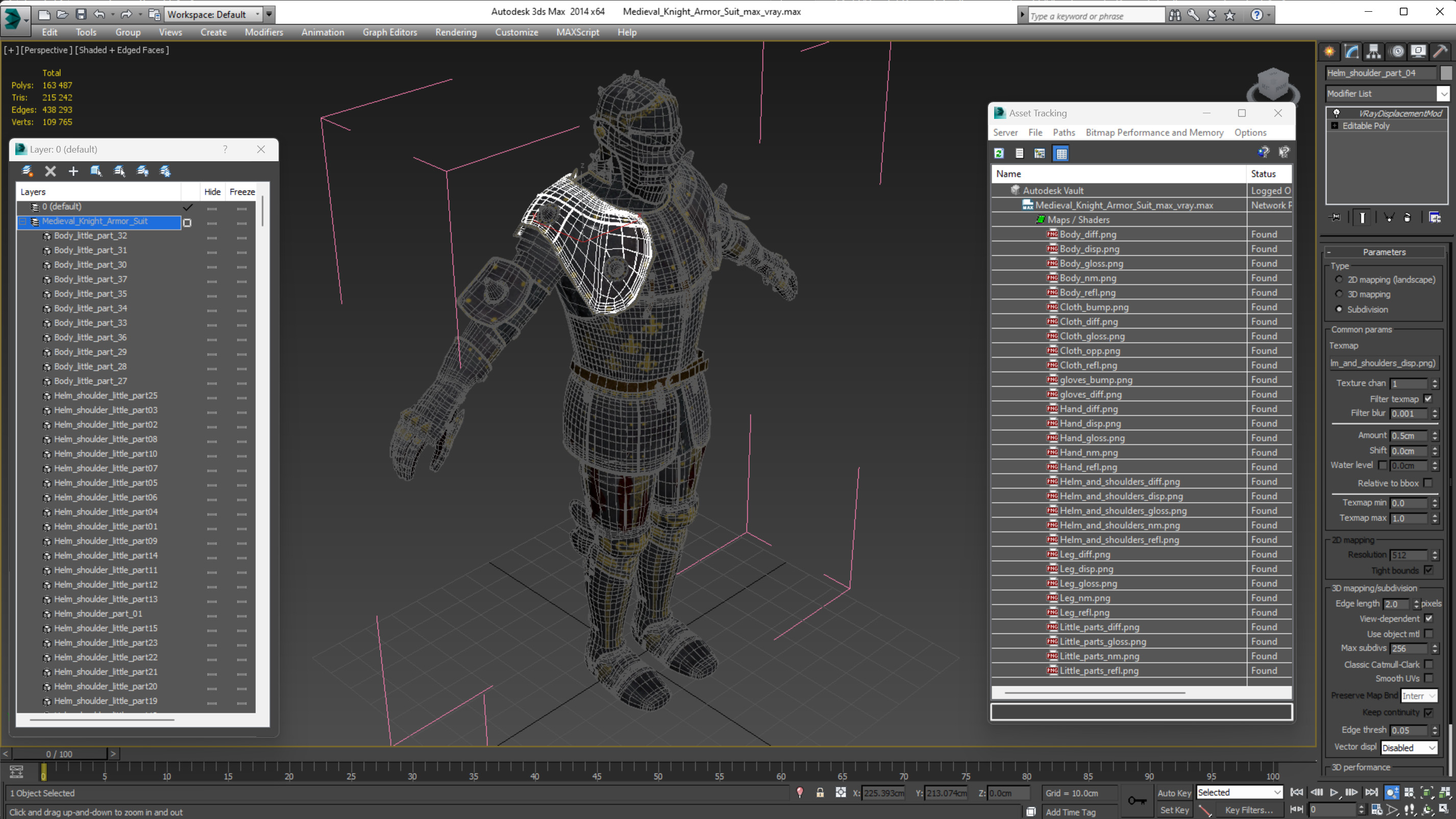 3D Medieval Knight Armor Suit