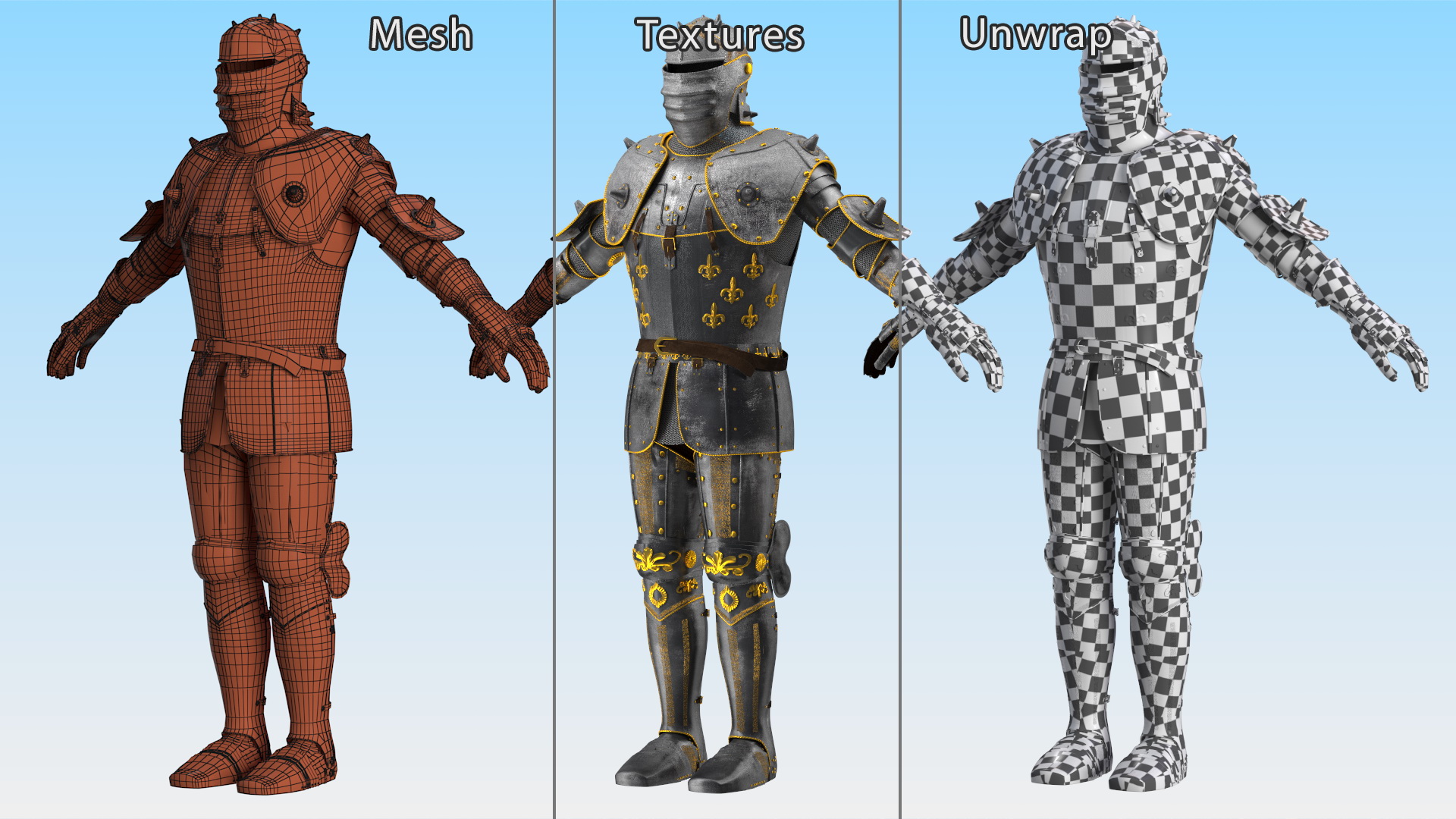 3D Medieval Knight Armor Suit
