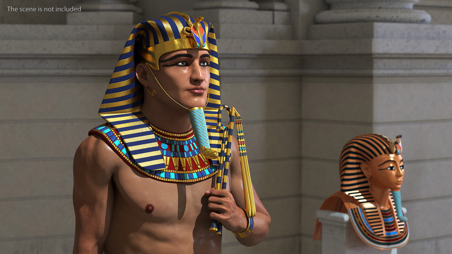 3D Egyptian Pharaoh Rigged model