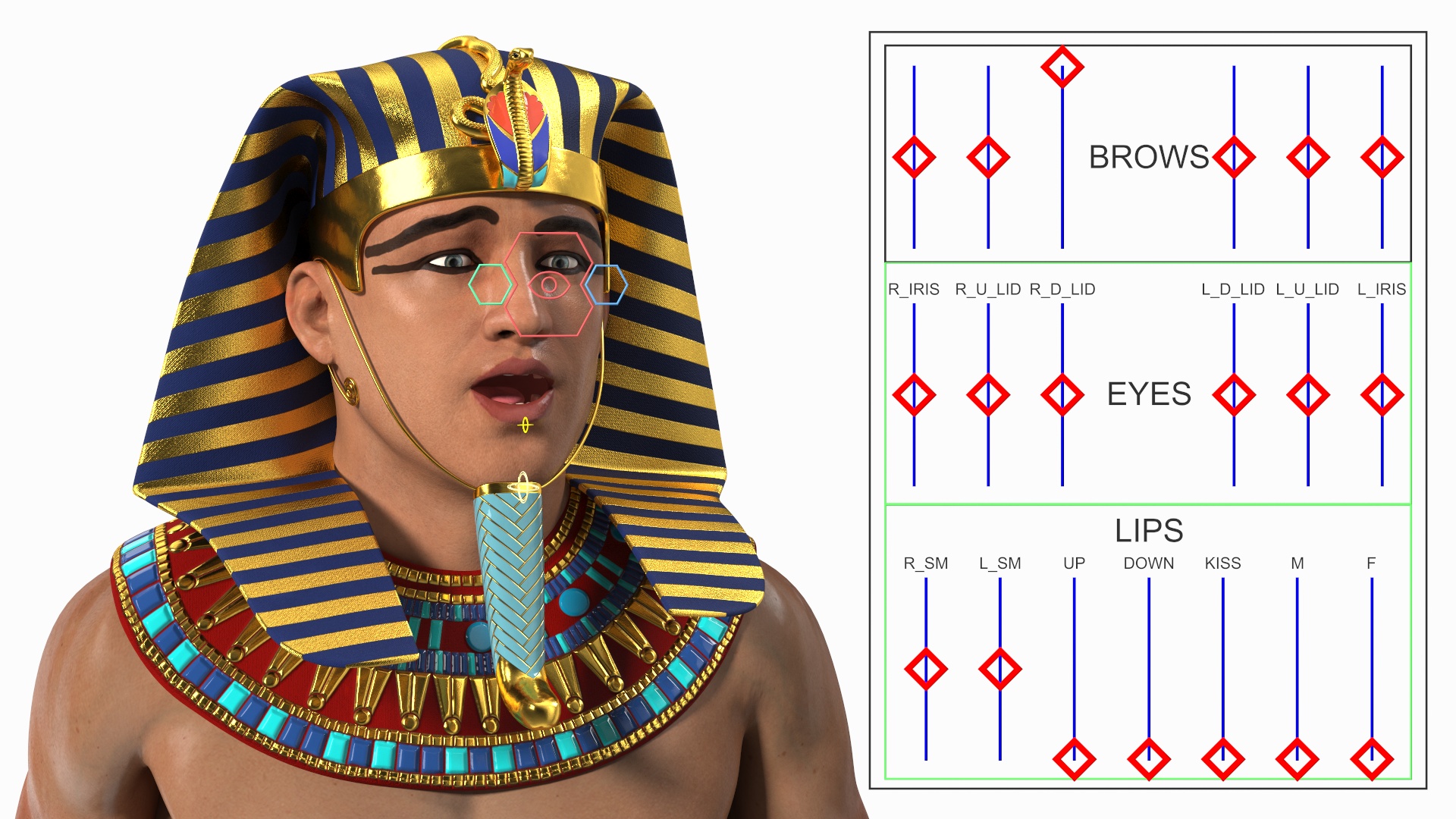 3D Egyptian Pharaoh Rigged model