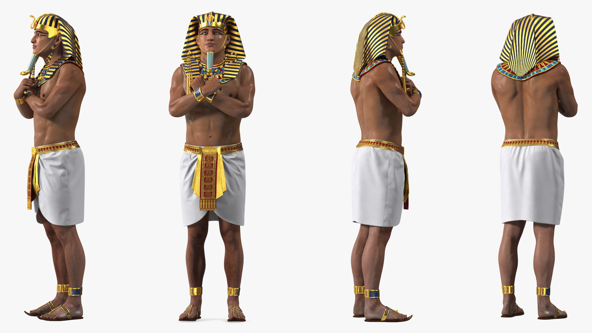 3D Egyptian Pharaoh Rigged model