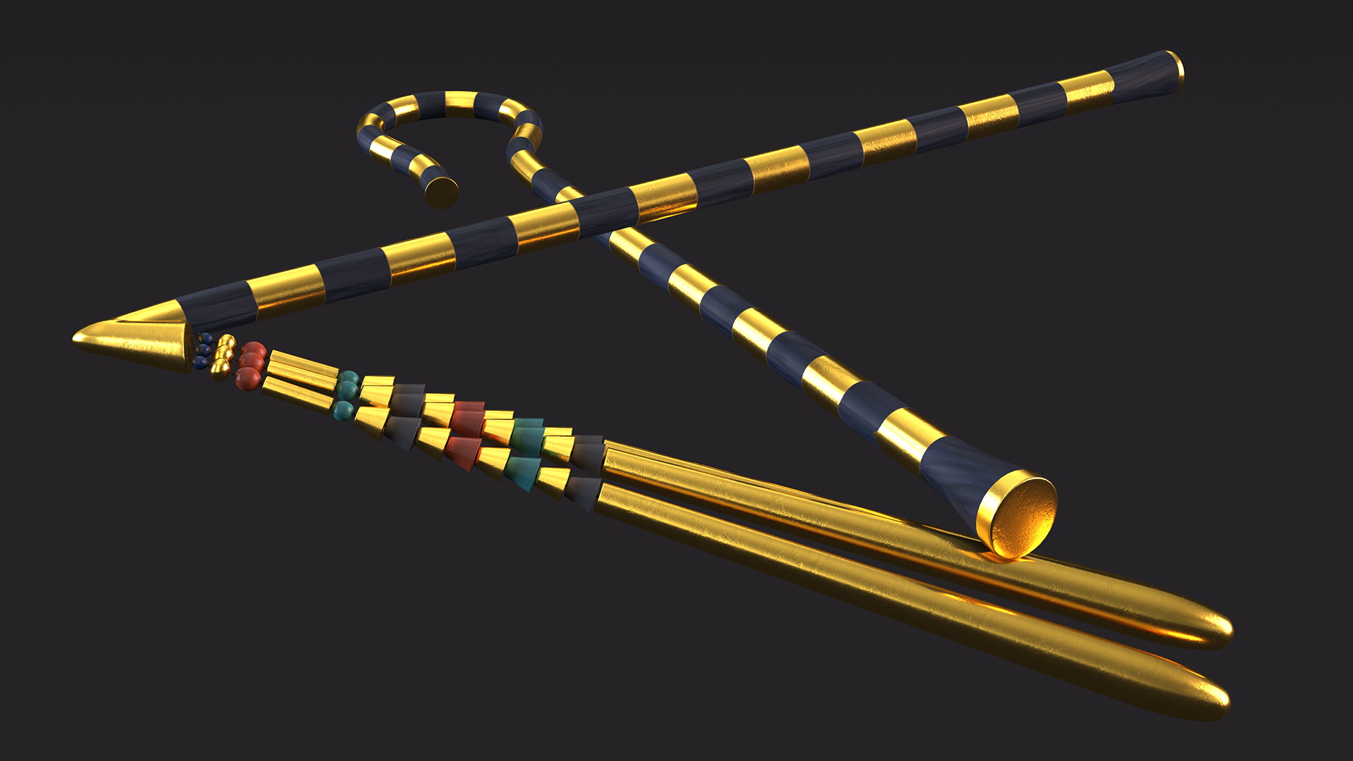 3D Egyptian Pharaoh Rigged model