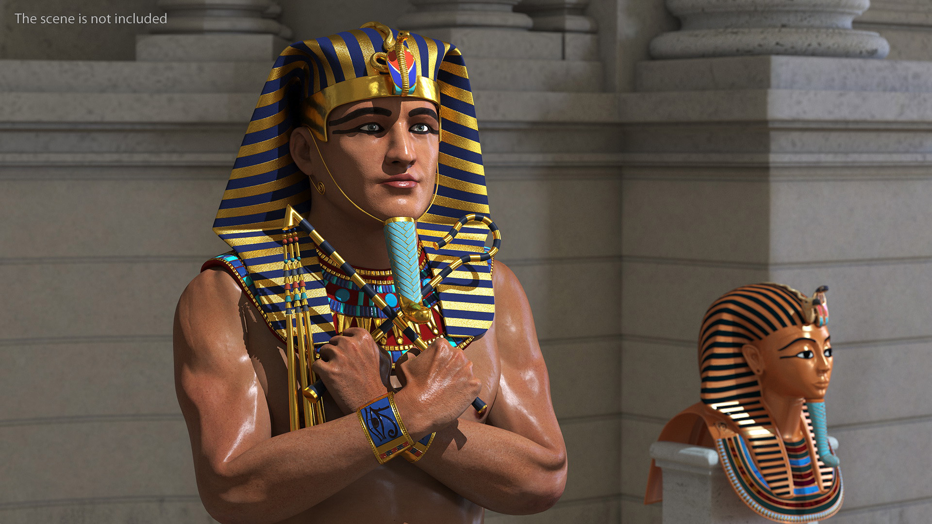 3D Egyptian Pharaoh Rigged model