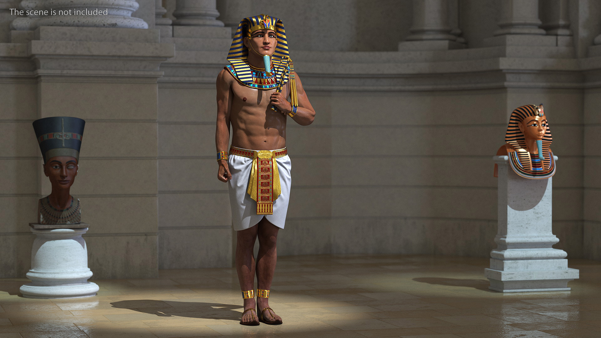 3D Egyptian Pharaoh Rigged model